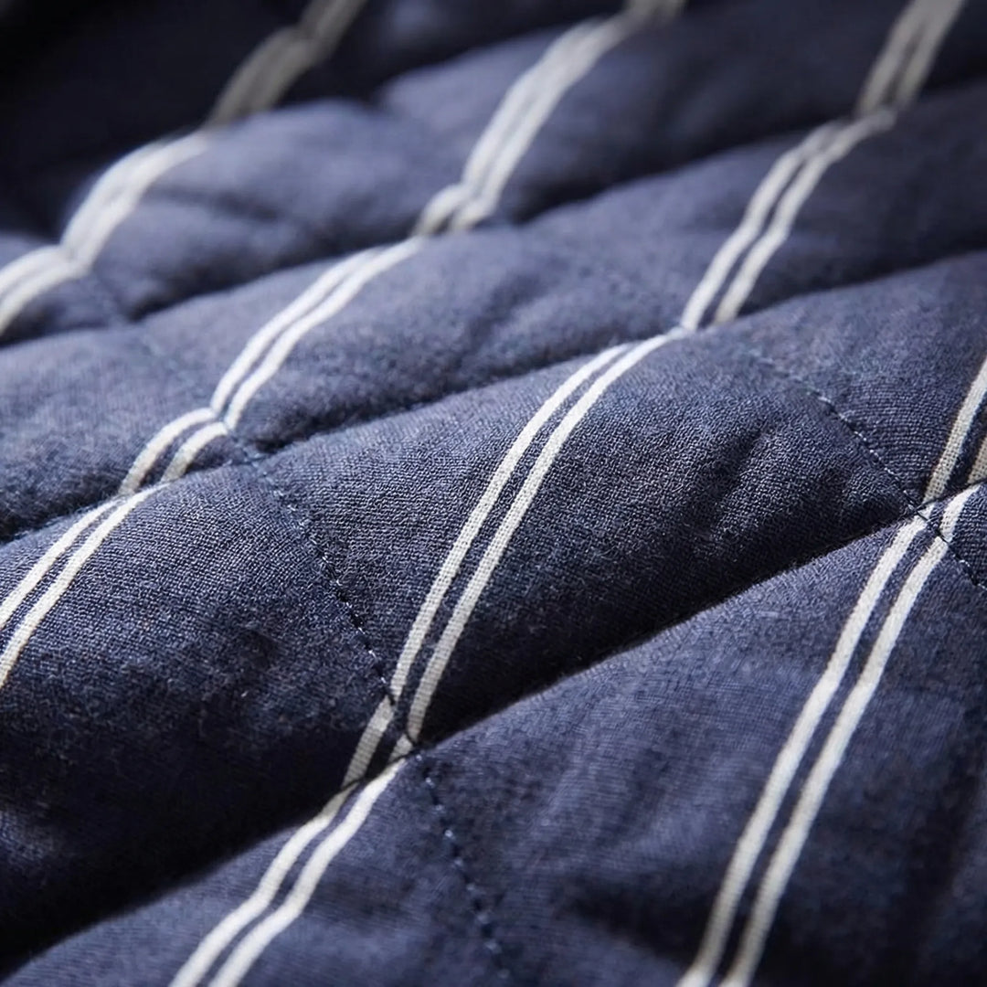 Quilted Three-Layer Long Dressing Gown - Wade