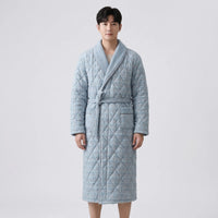 Quilted Three-Layer Long Dressing Gown - Wade