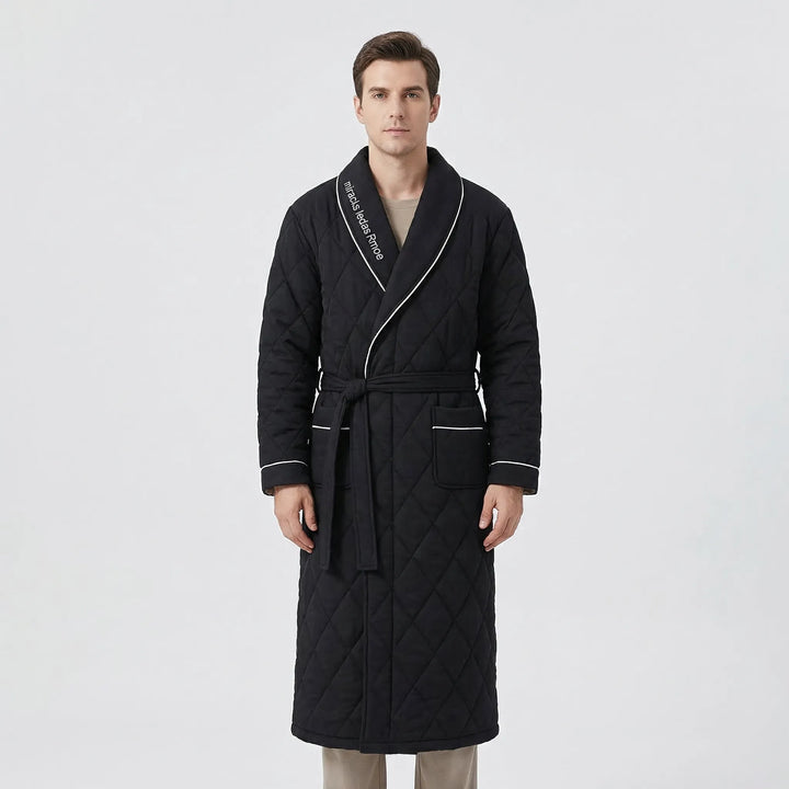Quilted Three-Layer Long Dressing Gown - Wade