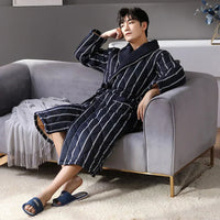 Quilted Three-Layer Long Dressing Gown - Wade