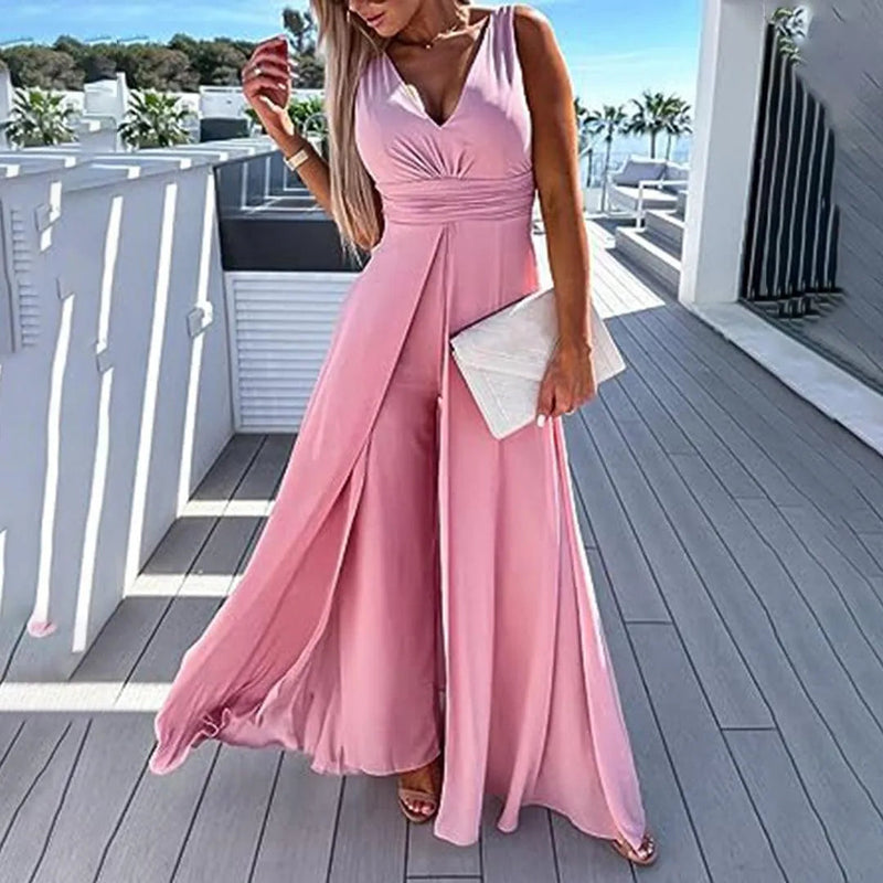 Trendy & Bequemer Jeans Jumpsuit für Damen mit Taillenschnitt – Rhea