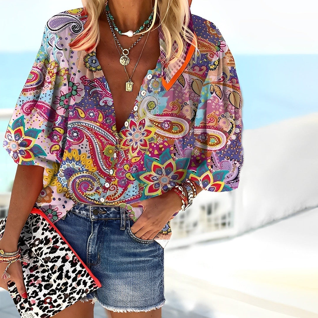 Relaxed-Fit Blouse With Paisley Print - Marjorie