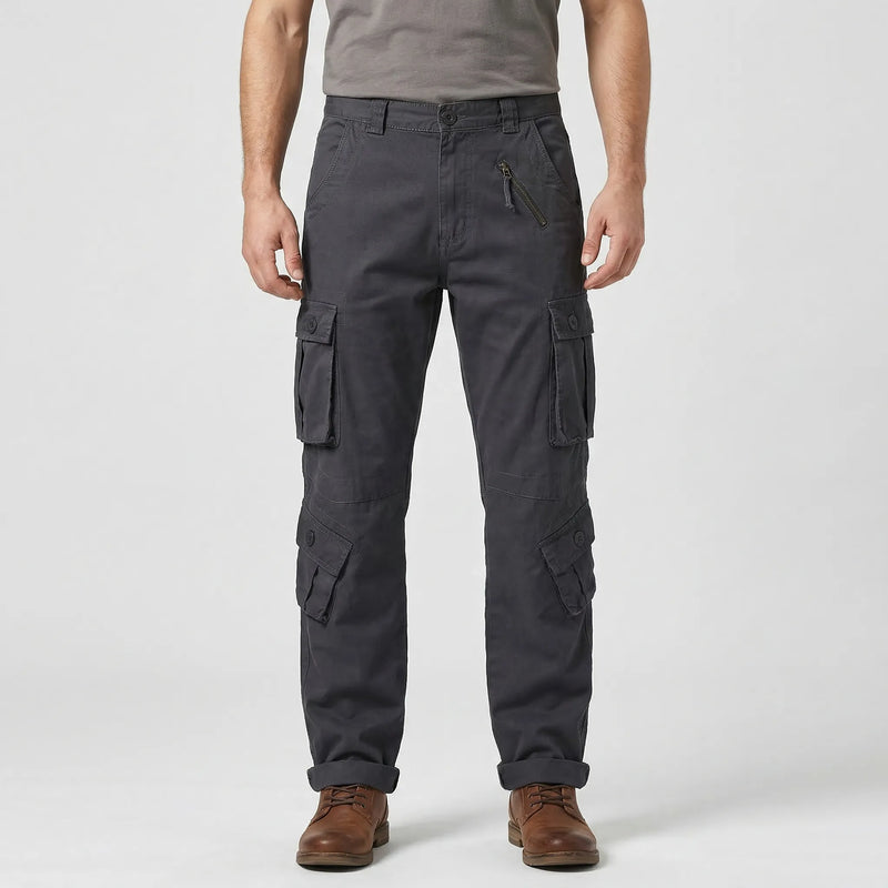 Relaxed Fit Multi-Pocket Cargo Trousers - Shane