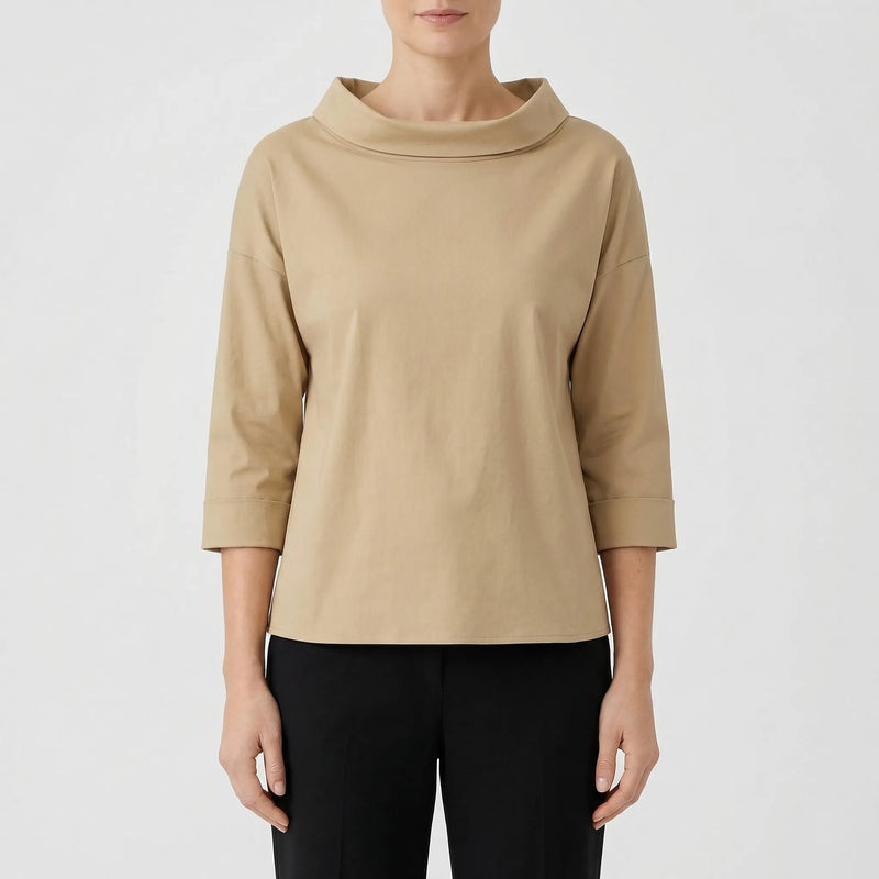 Relaxed Fit Roll-Neck Women's Top - Joanne