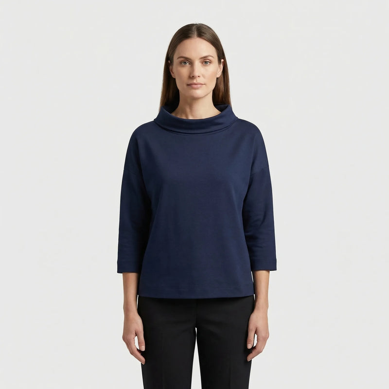 Relaxed Fit Roll-Neck Women's Top - Joanne
