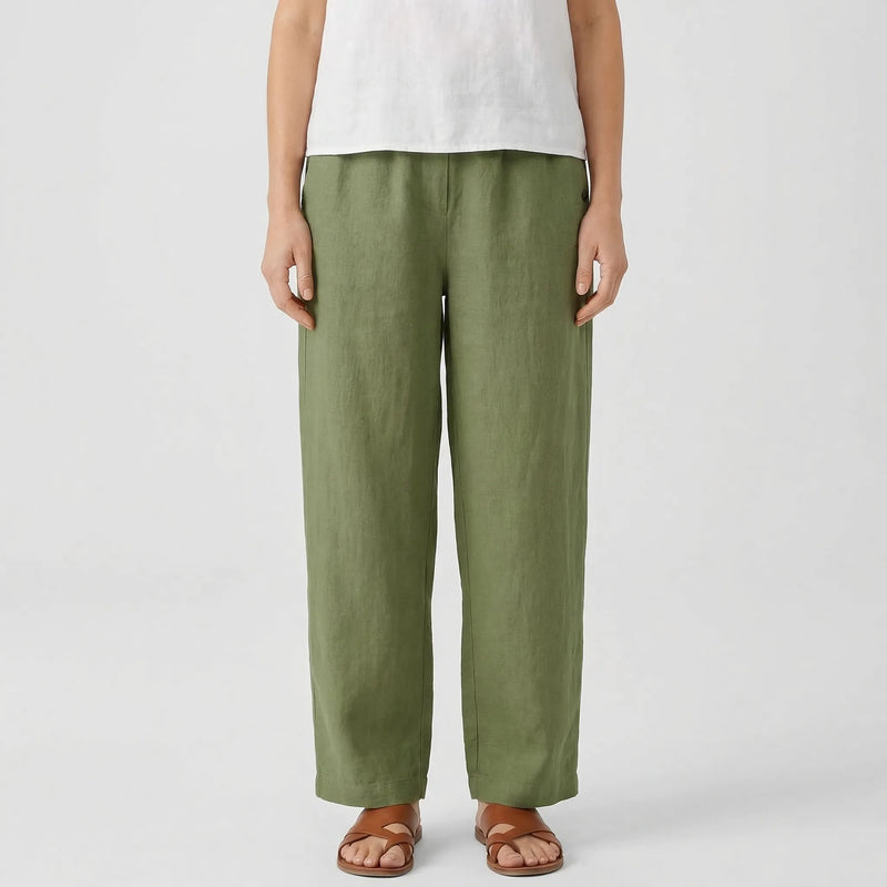 Relaxed Fit Tapered Trousers With Side Pockets - Agnes