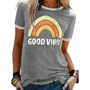Relaxed Women's Top With A Rainbow Motif - Mable