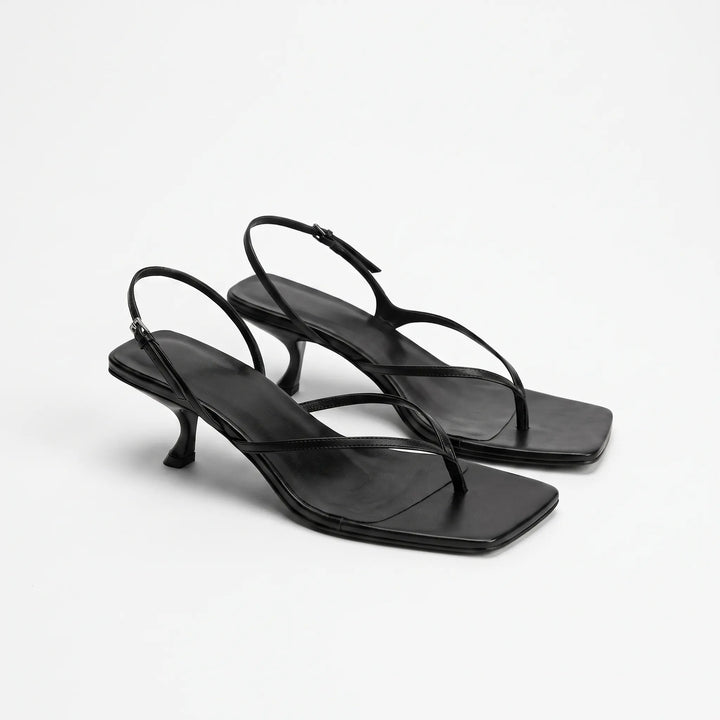 Retro-Riemchensandalen Mit Absatz Und Eckiger Zehenpartie - Laura