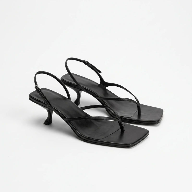Retro-Riemchensandalen Mit Absatz Und Eckiger Zehenpartie - Laura