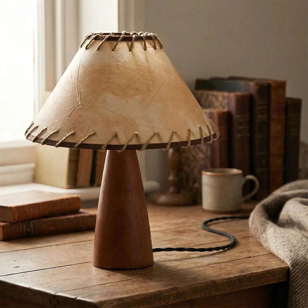 Retro-Style Woven Shade Lamp -  Oaklume