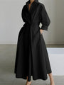 Retro Collar Belted A-Line Dress - Kendra