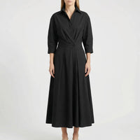 Retro Collar Belted A-Line Dress - Kendra