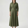 Retro Collar Belted A-Line Dress - Kendra