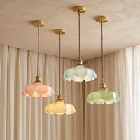 Retro French-Style Pendant Lamp With Scalloped Shade -  Lumettis