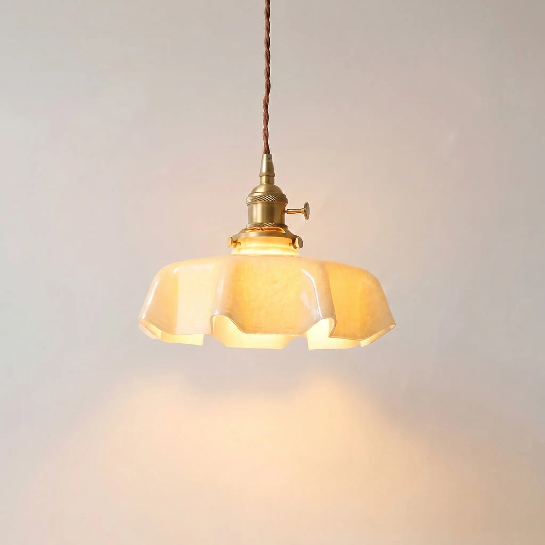 Retro French-Style Pendant Lamp With Scalloped Shade -  Lumettis