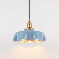 Retro French-Style Pendant Lamp With Scalloped Shade -  Lumettis