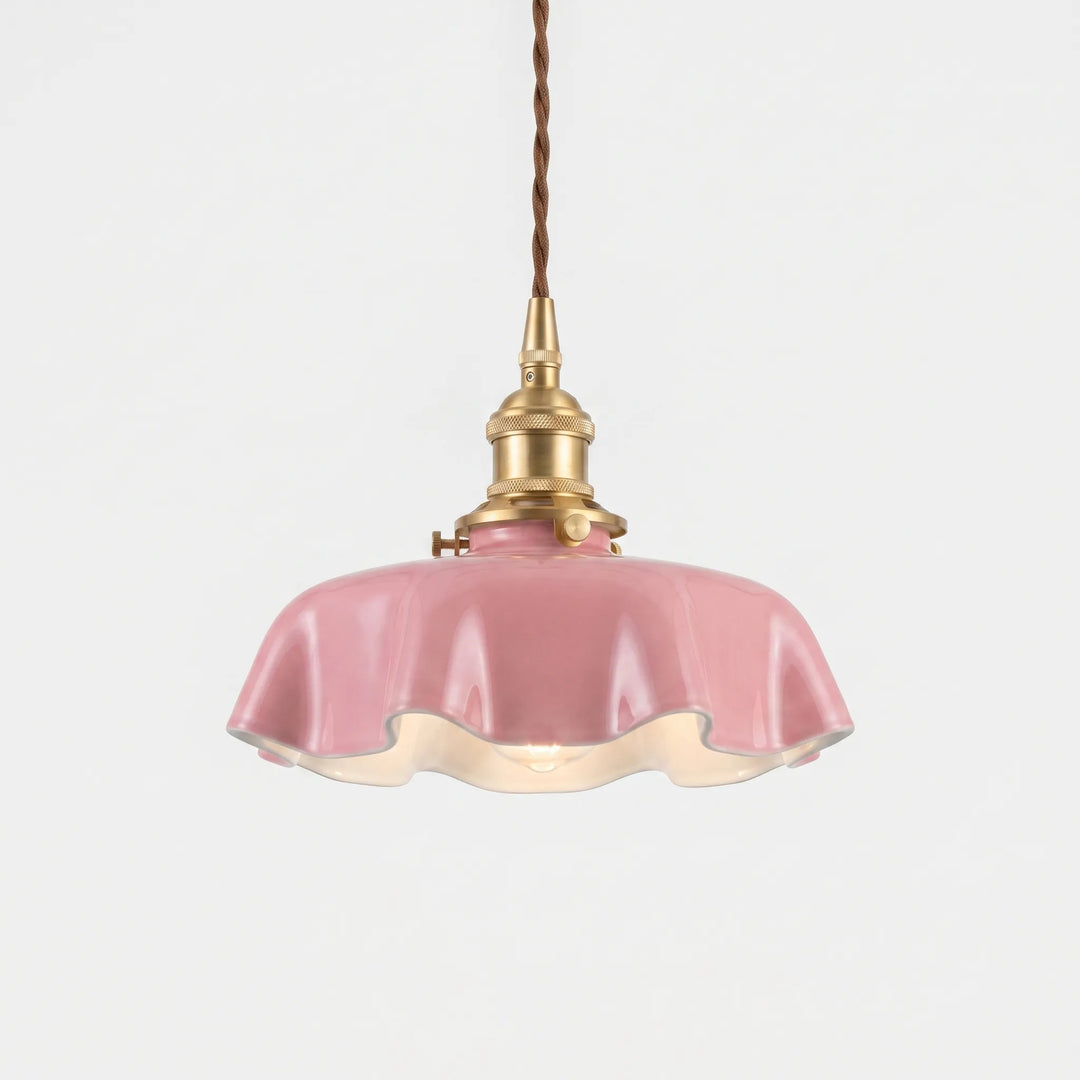 Retro French-Style Pendant Lamp With Scalloped Shade -  Lumettis