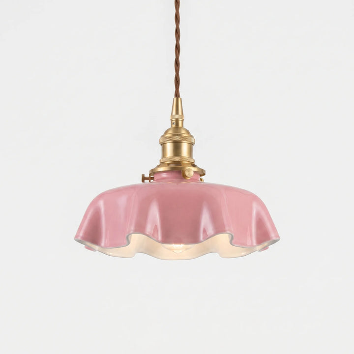 Retro French-Style Pendant Lamp With Scalloped Shade -  Lumettis