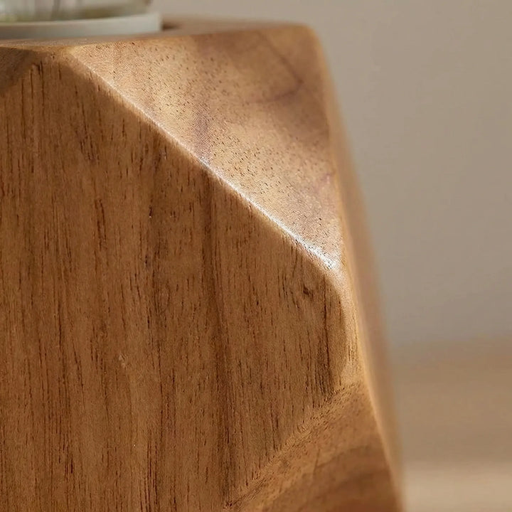 Retro Geometric Wooden Lamp Base -  Lumvorra