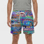 Retro Print Drawstring Swim Shorts - Caleb