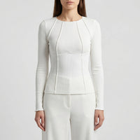 Ribbed Fitted Long Sleeve Crop Top - Kimberly