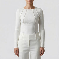 Ribbed Fitted Long Sleeve Crop Top - Kimberly