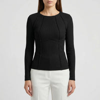 Ribbed Fitted Long Sleeve Crop Top - Kimberly