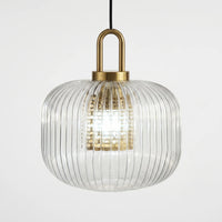 Ribbed Glass Pendant Ceiling Light -  Striolight