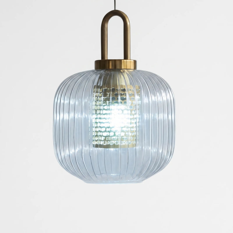 Ribbed Glass Pendant Ceiling Light -  Striolight