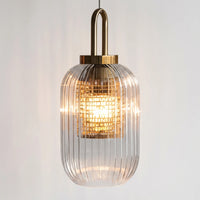 Ribbed Glass Pendant Ceiling Light -  Striolight