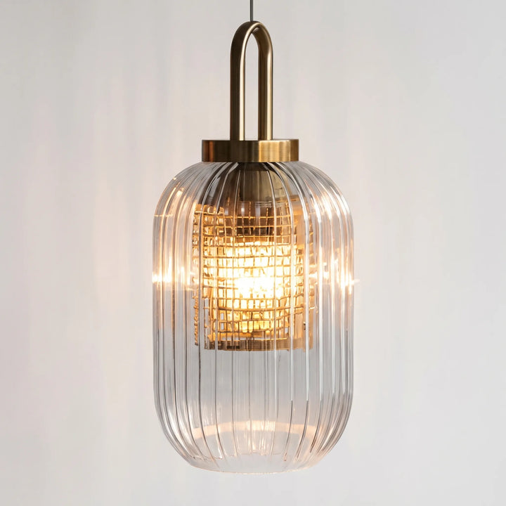 Ribbed Glass Pendant Ceiling Light -  Striolight
