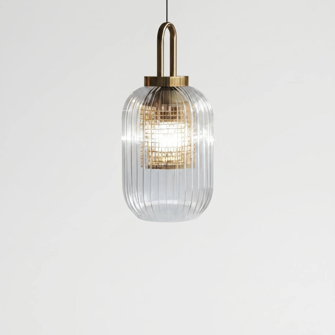 Ribbed Glass Pendant Ceiling Light -  Striolight