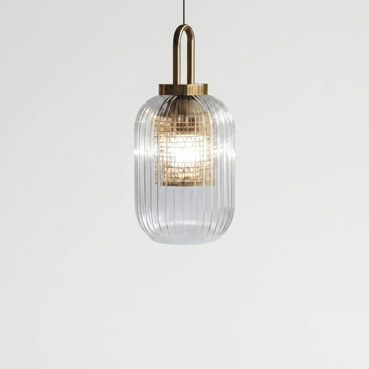 Ribbed Glass Pendant Ceiling Light -  Striolight
