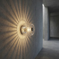 Ribbed Glass Wall-Mounted Light Fitting -  Radivall