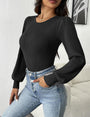 Ribbed Long-Sleeve Fitted Bodysuit - Lorena