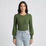 Ribbed Long-Sleeve Fitted Bodysuit - Lorena