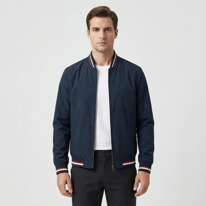 Ribbed Trim Men's Bomber Jacket - Virgil