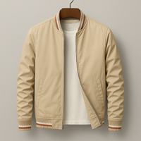 Ribbed Trim Men's Bomber Jacket - Virgil