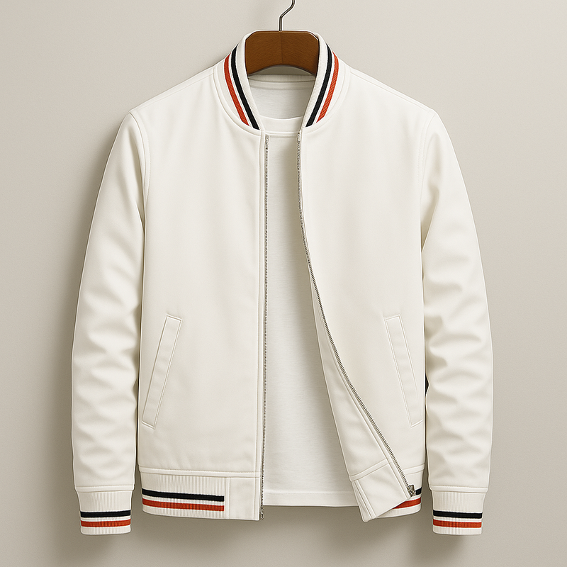 Ribbed Trim Men's Bomber Jacket - Virgil