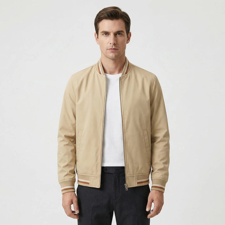 Ribbed Trim Men's Bomber Jacket - Virgil