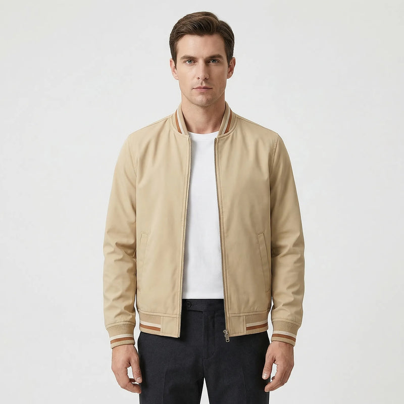 Ribbed Trim Men's Bomber Jacket - Virgil