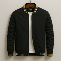 Ribbed Trim Men's Bomber Jacket - Virgil