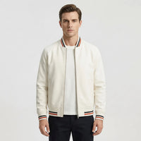 Ribbed Trim Men's Bomber Jacket - Virgil