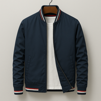 Ribbed Trim Men's Bomber Jacket - Virgil