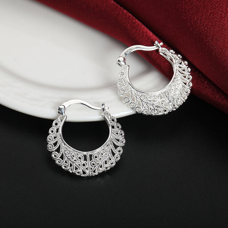 Runde Creolen Aus Silber - FlowerHoop 
