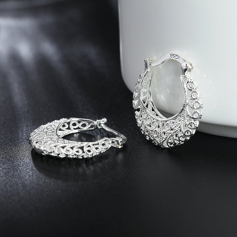 Runde Creolen Aus Silber - FlowerHoop 