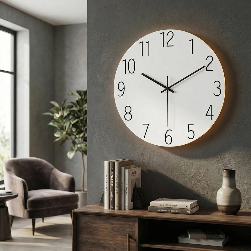 Runde, Moderne Wanduhr - LuminaraClock