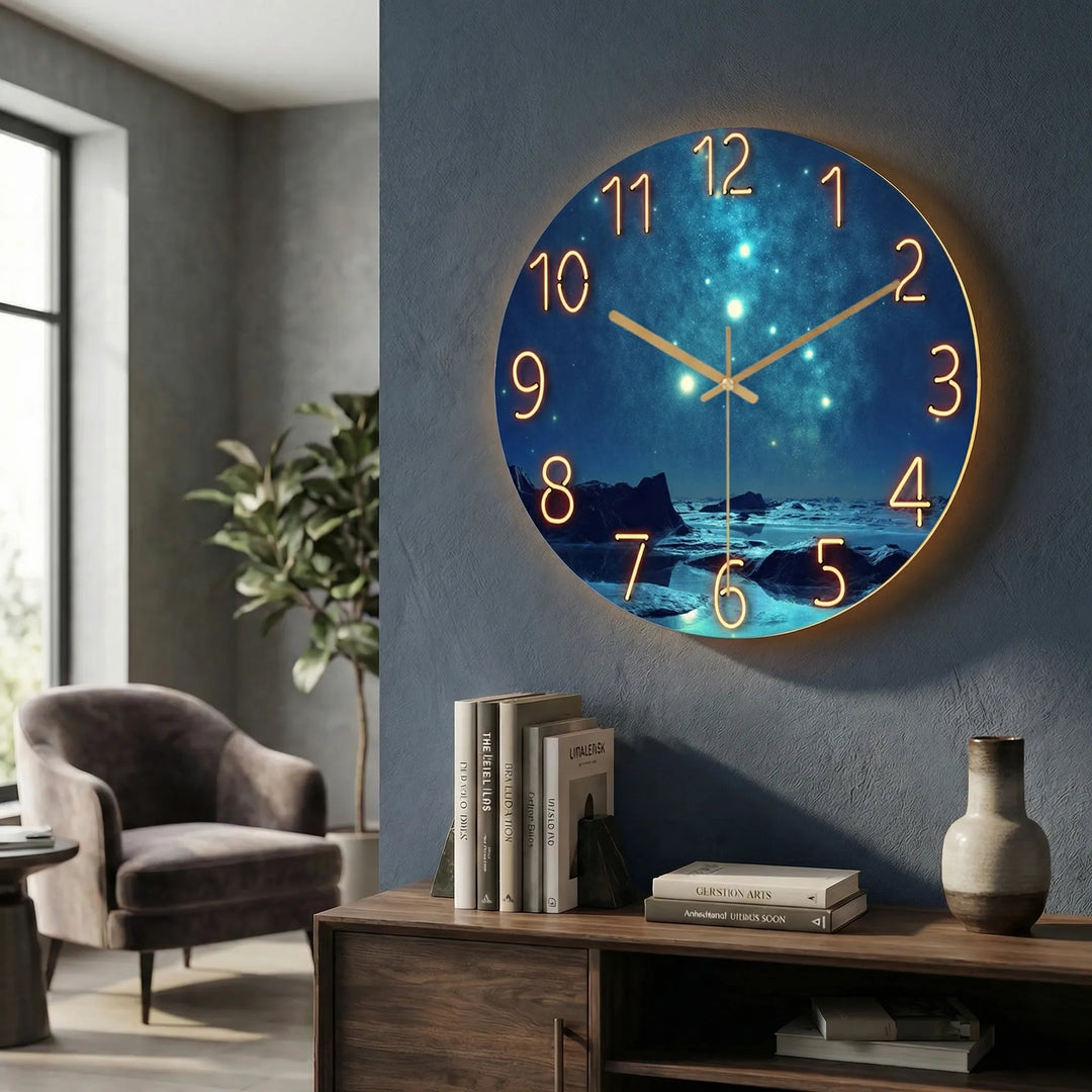 Runde, Moderne Wanduhr - LuminaraClock