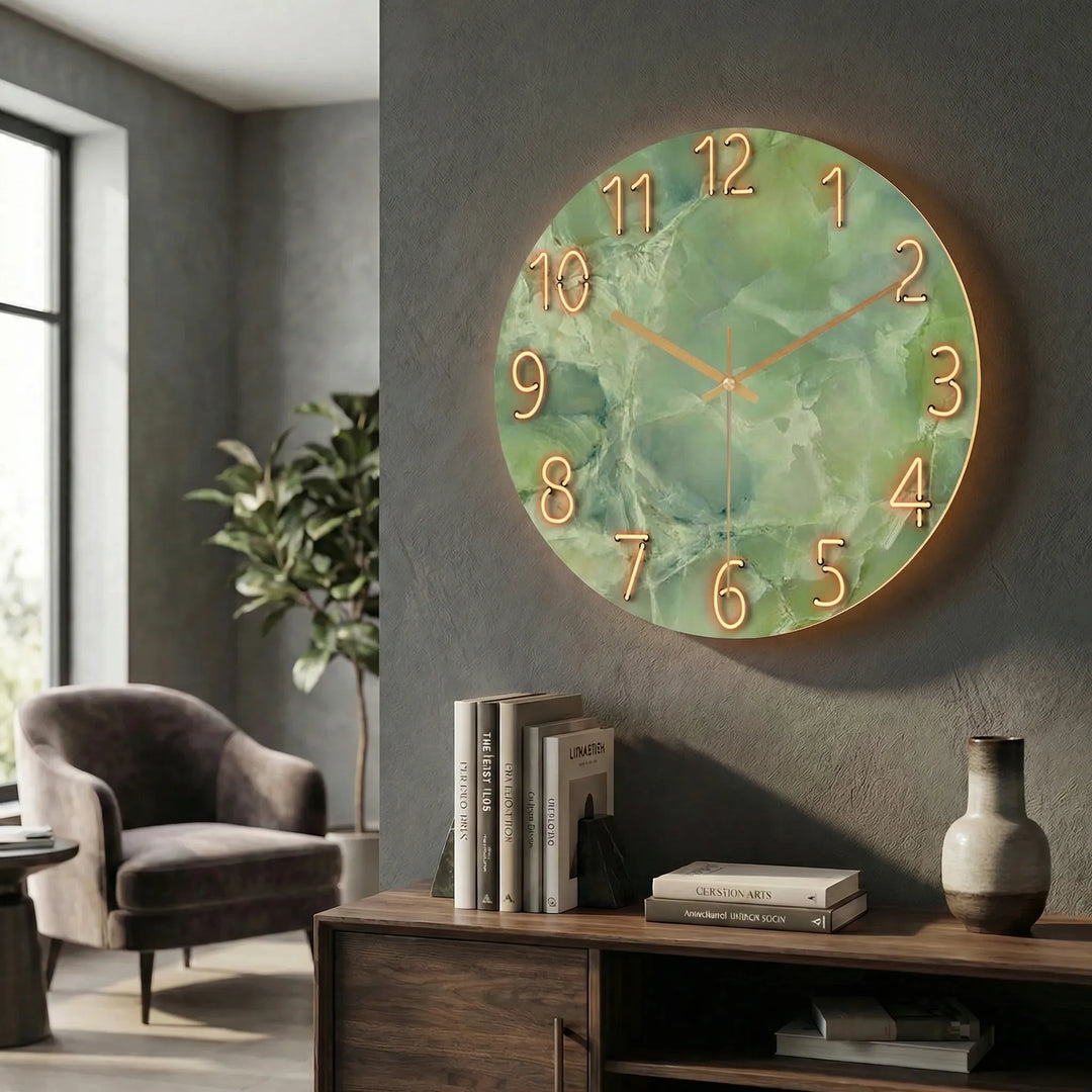 Runde, Moderne Wanduhr - LuminaraClock