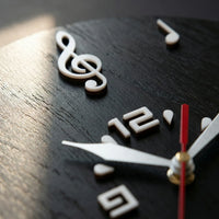 Runde Wanduhr Mit Notenmotiv - Melodiqueo